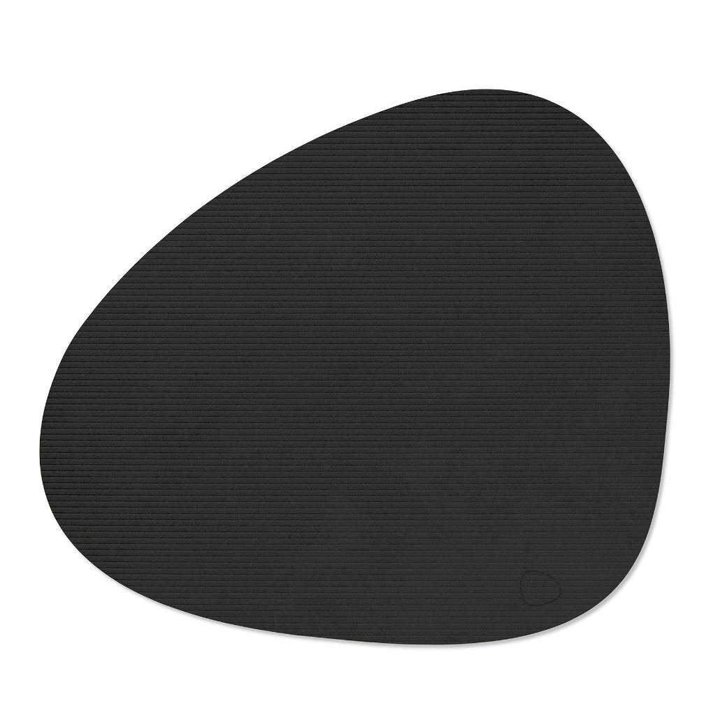 Prestieranie CURVE CORDUROY 37 x 44 cm, čierny atrament, koža, LIND DNA