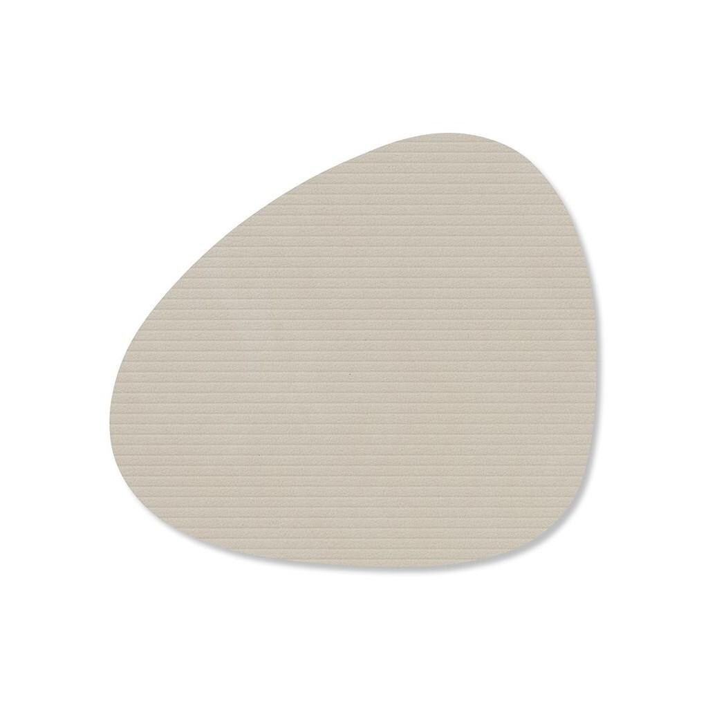 Podtácka CURVE CORDUROY 11 x 13 cm, ustricovo biela, koža, LIND DNA