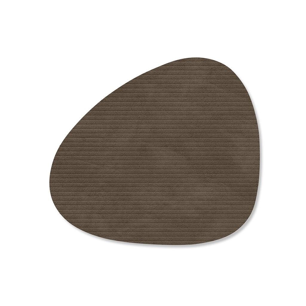 Podtácka CURVE CORDUROY 11 x 13 cm, kaviárová, koža, LIND DNA