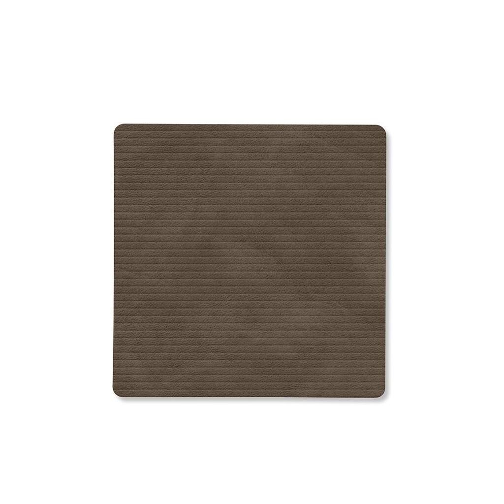 Podtácka SQUARE CORDUROY 10 x 10 cm, kaviárová, koža, LIND DNA