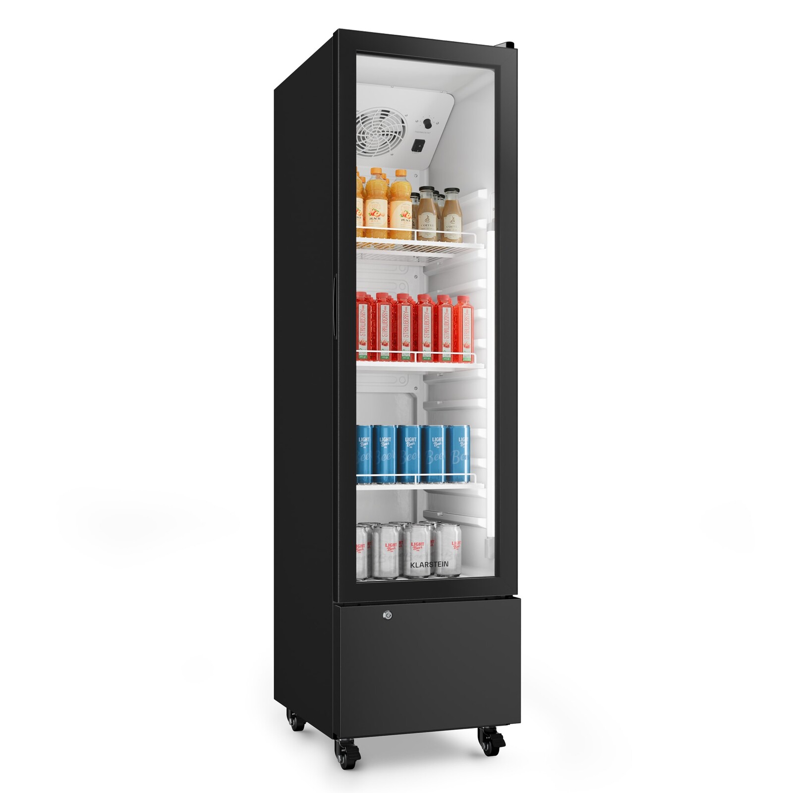 Klarstein GrandCooler gastro chladnička na nápoje | 163,5 x 43 cm | LED vnútorné osvetlenie | Čierna