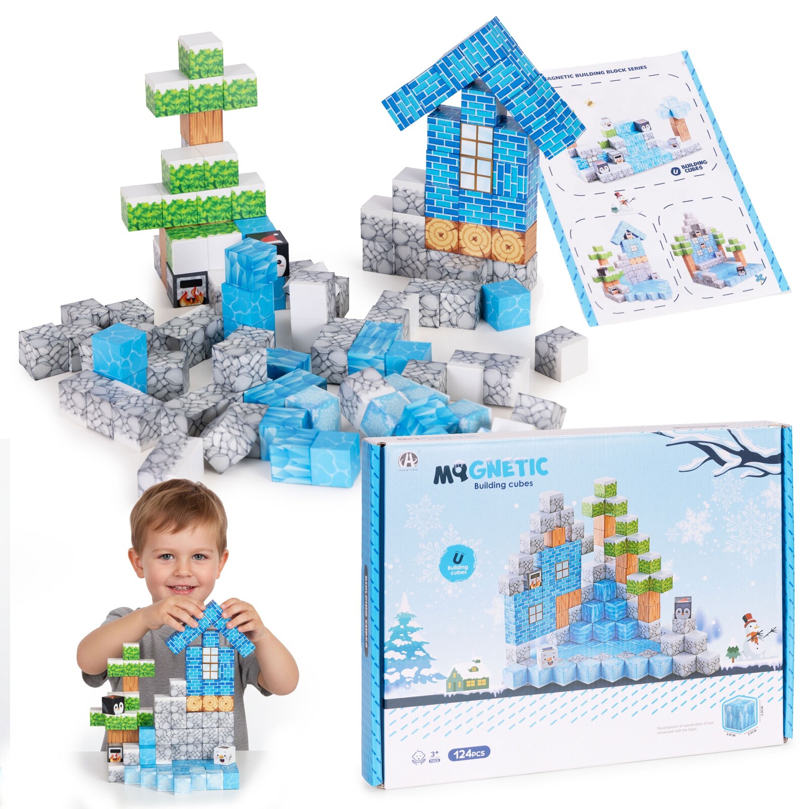 Magnetická stavebnice 124 ks FROST KINGDOM MAGIC vícebarevná
