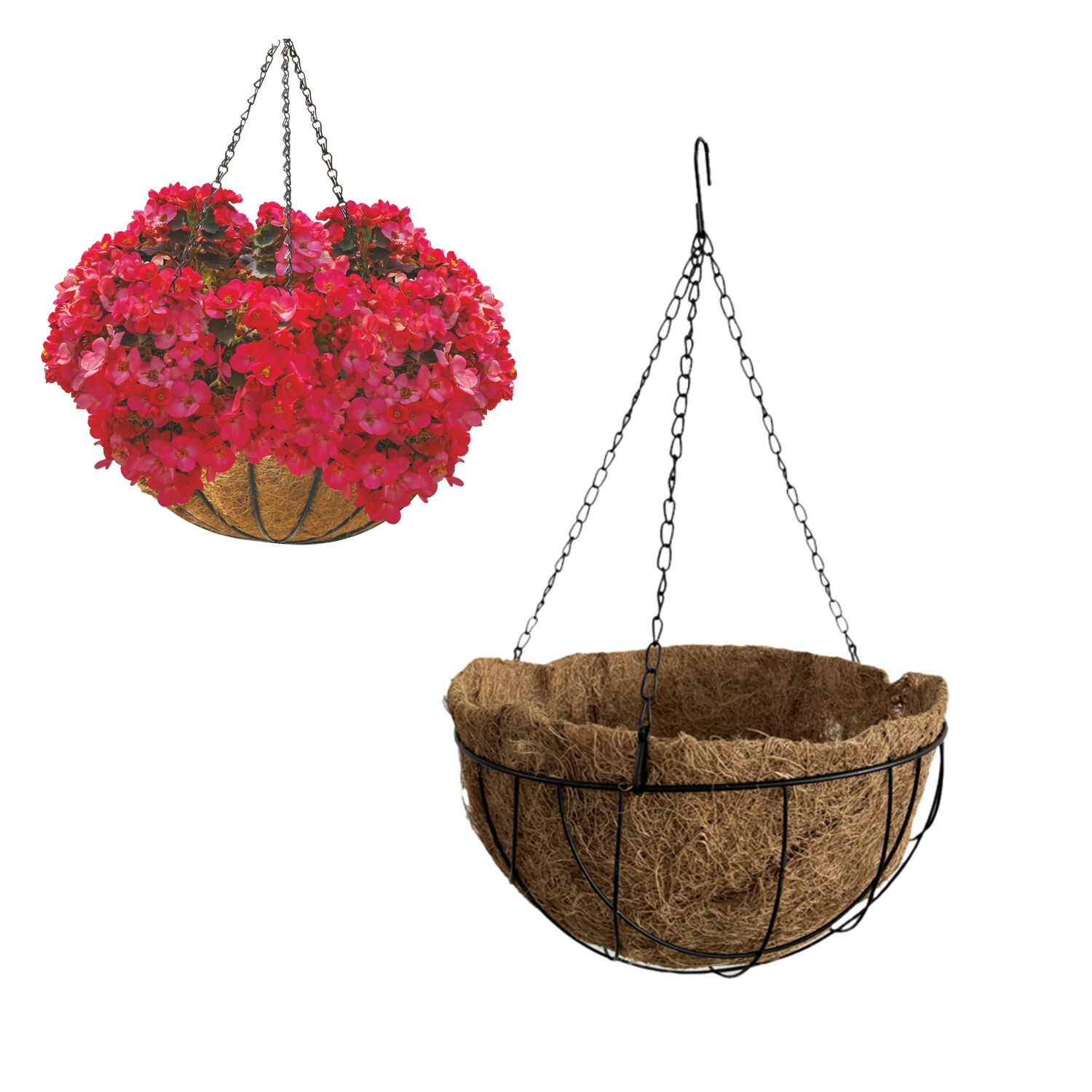 Závěsný květináč COCONUT 30,5 cm hnědý