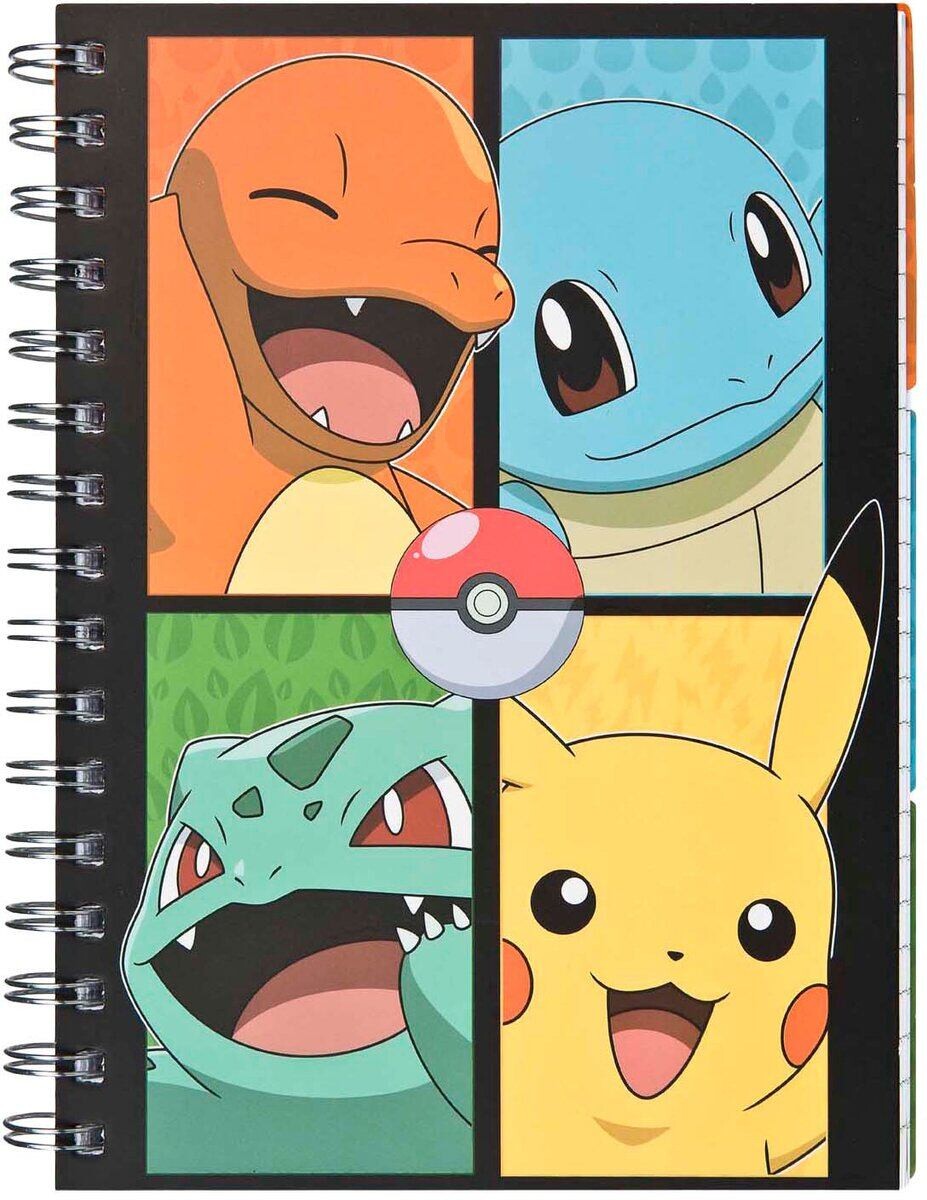 Špirálový zápisník s 3 záložkami Pokemon