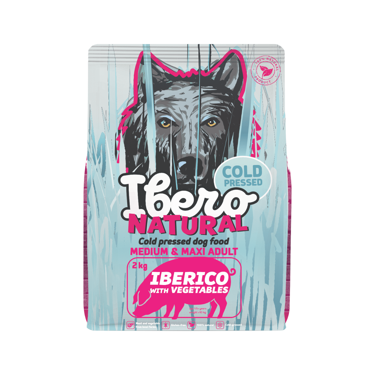 Ibero Cold Press Dog Medium & Maxi Adult Iberico - 2kg