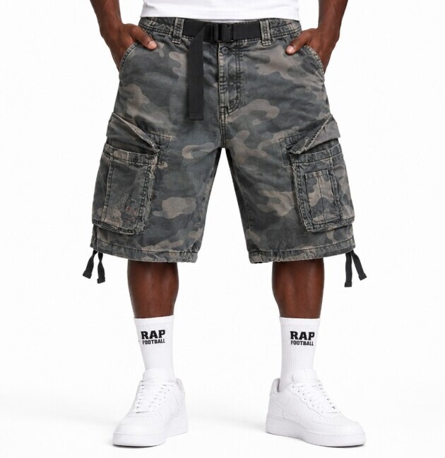 Kraťase Surplus Airborn Vintage Shorts Black Camo - L