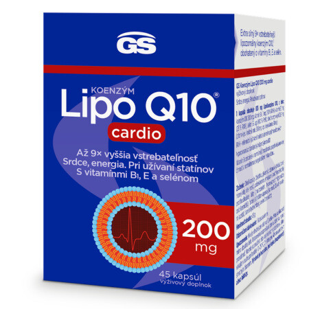 GS Koenzým lipo Q10 200 mg cardio 45 ks