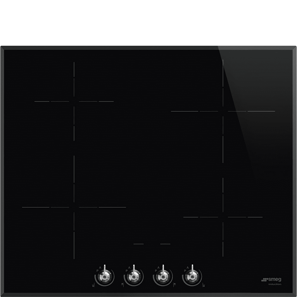 Smeg Indukčná varná doska Classic so 4 varnými zónami a senzorovým ovládaním, 60 cm, SI364BM, čierna SI364BM