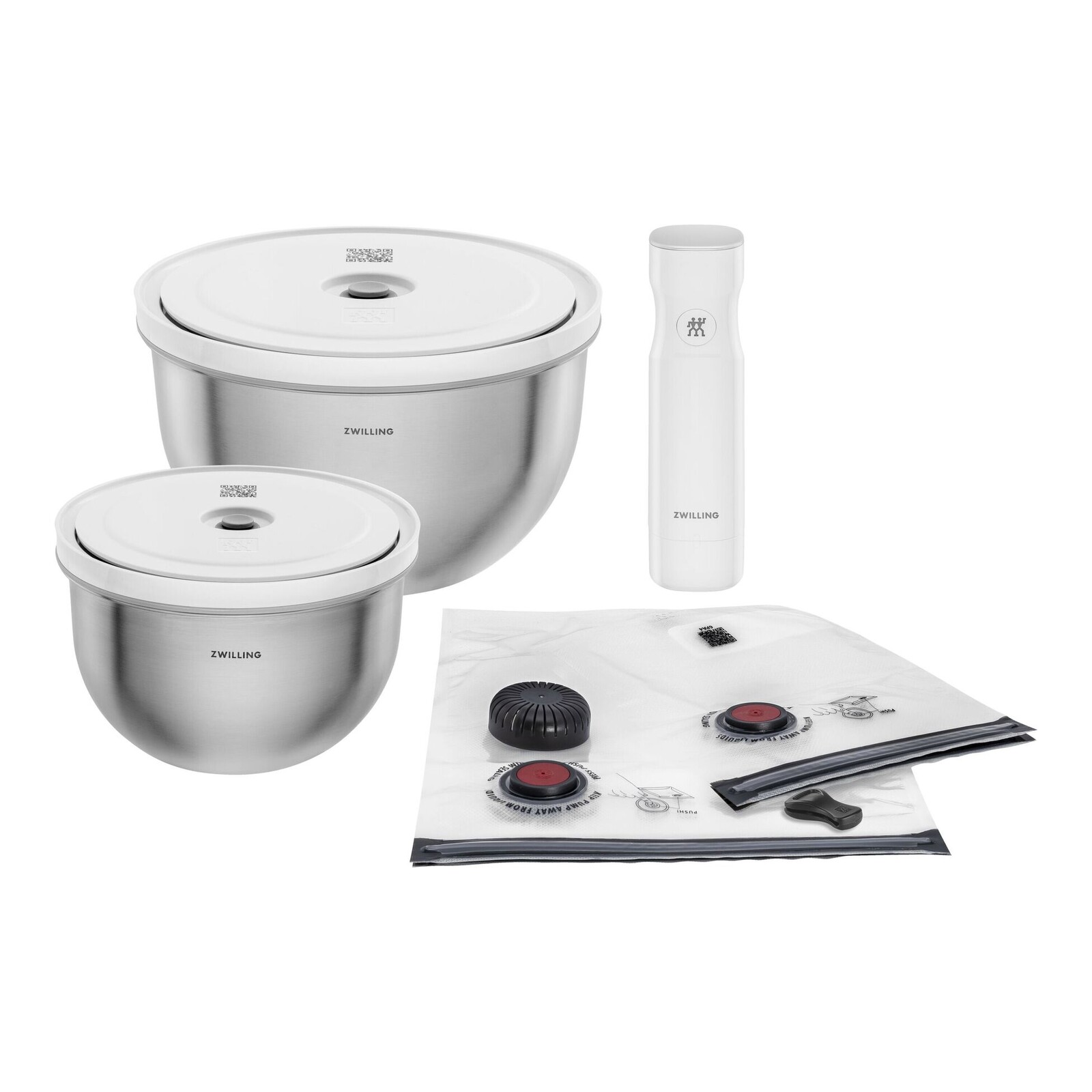 Zwilling Vákuovacie nerezové misy Fresh & Save s pumpou a vreckami, M/L 1031015