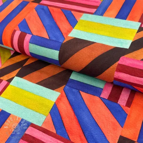Dekoračná látka Stripes multi digital print