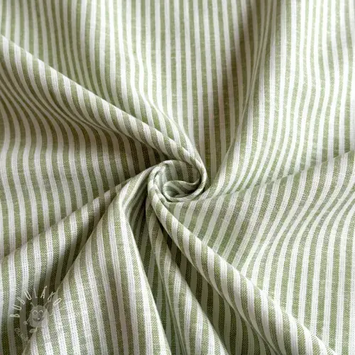 Ľan s bavlnou Stripe green