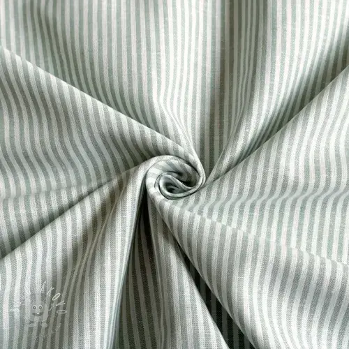Ľan s bavlnou Stripe pastel green