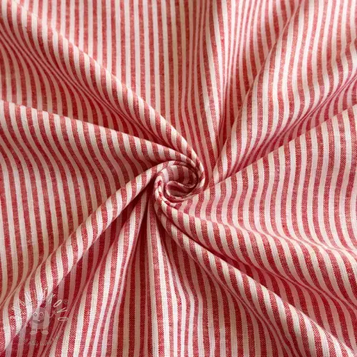 Ľan s bavlnou Stripe red