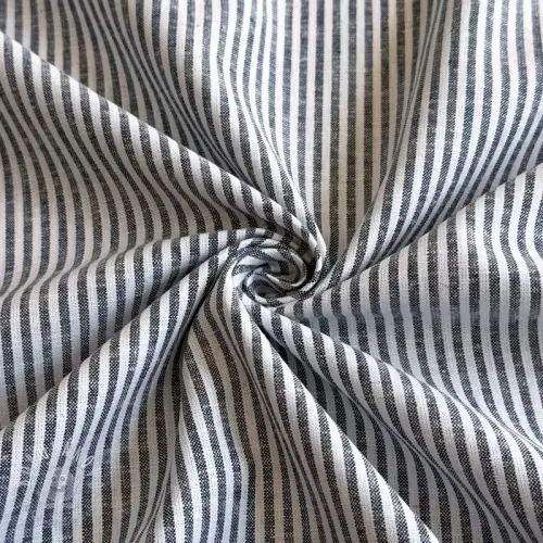Ľan s bavlnou Stripe navy
