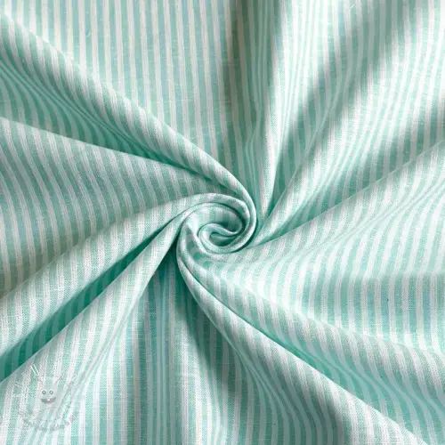 Ľan s bavlnou Stripe mint