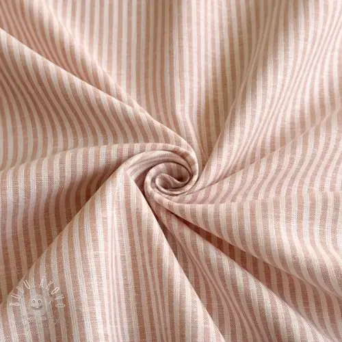 Ľan s bavlnou Stripe rose