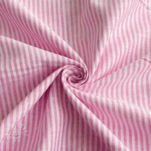 Ľan s bavlnou Stripe fuchsia