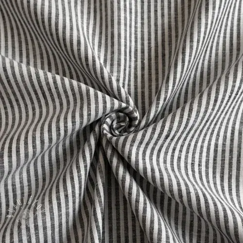 Ľan s bavlnou Stripe black
