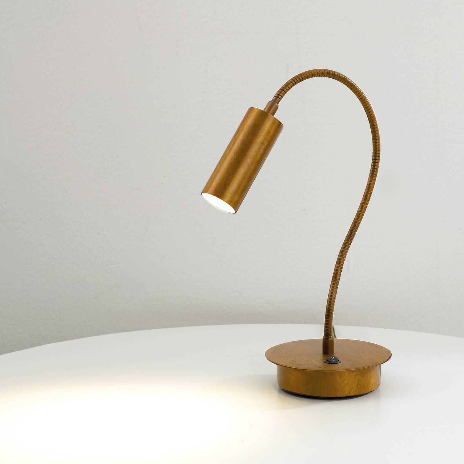 Stolová lampa 7538, mosadz brúsená, nastaviteľná, GU4-MR11