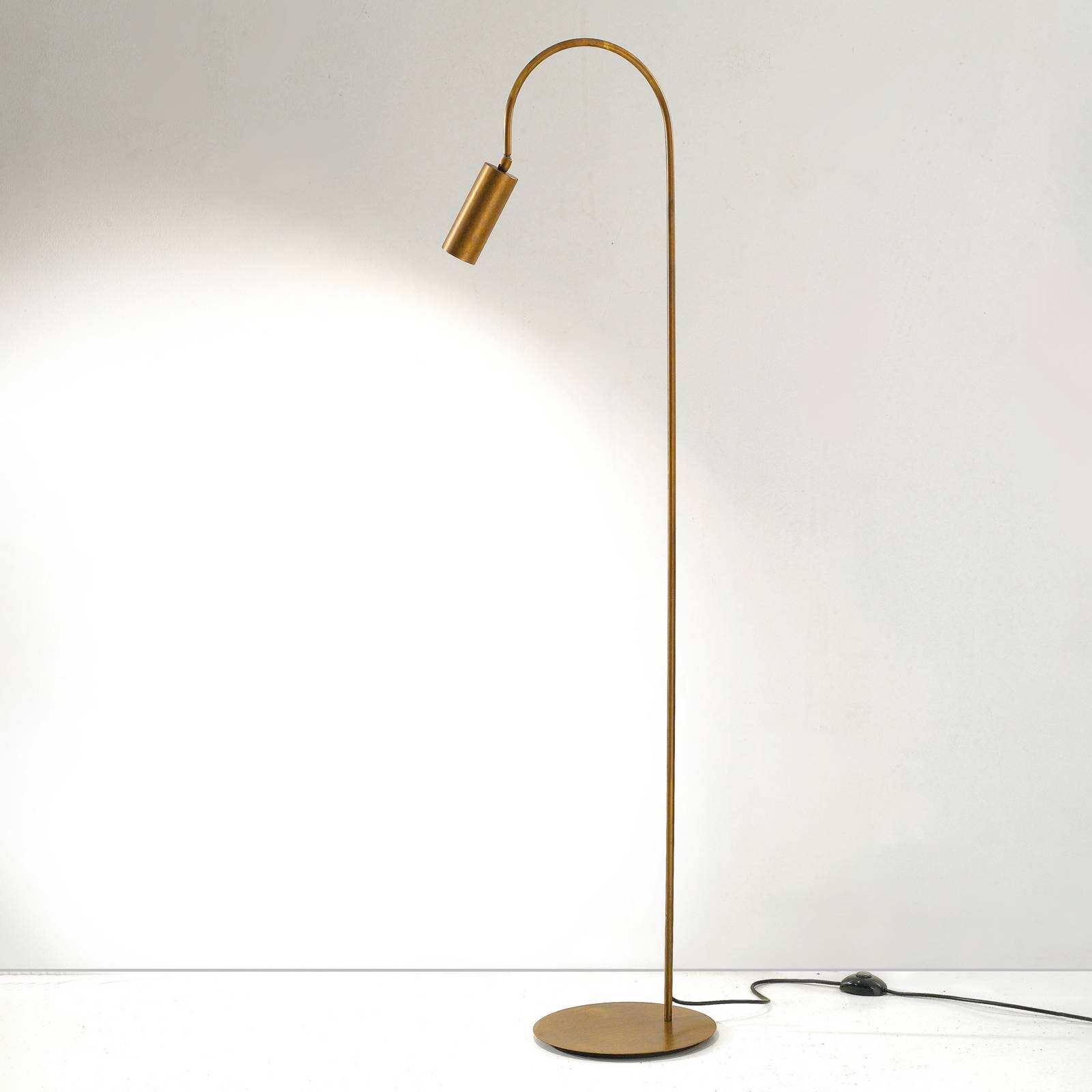 Stojacia lampa 7539, mosadz brúsená, mosadz, GU10