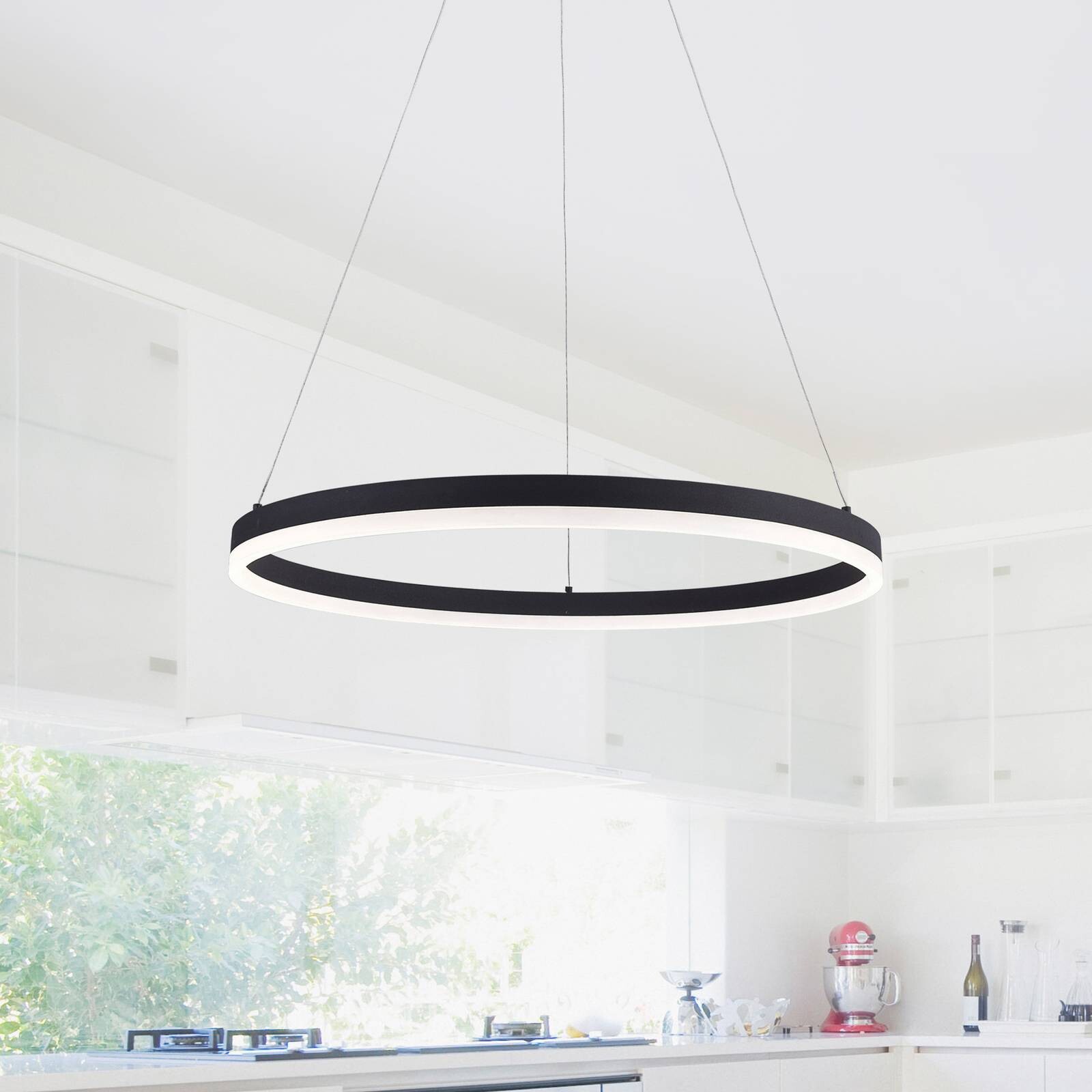 LED závesné svietidlo TITUS, antracitová farba, Ø 60 cm, kovové, Switchdim