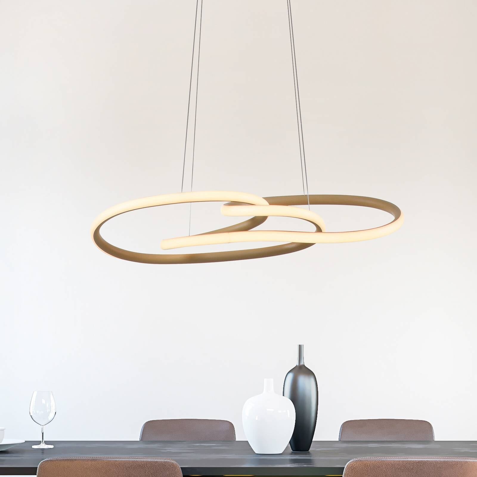 LED závesné svietidlo TWIST, béžové, dĺžka 76 cm, kovové, Switchdim