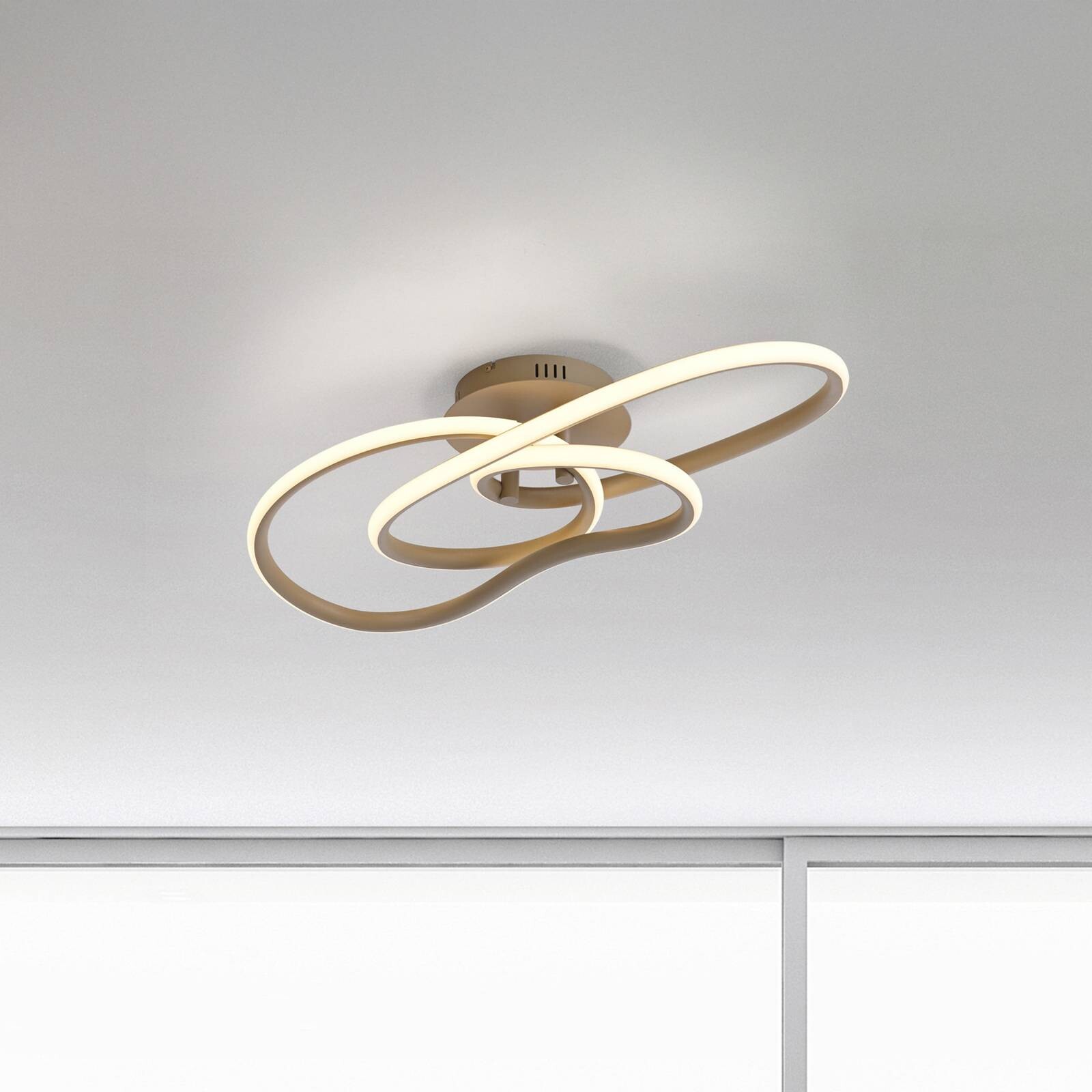 Stropné LED svetlo TWIST, béžové, dĺžka 90 cm, kov, Switchdim