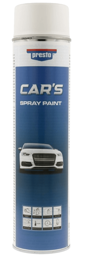 PRESTO CAR'S - Nitro-kombinačná farba na auto v spreji biela (matná, 0,6 L)