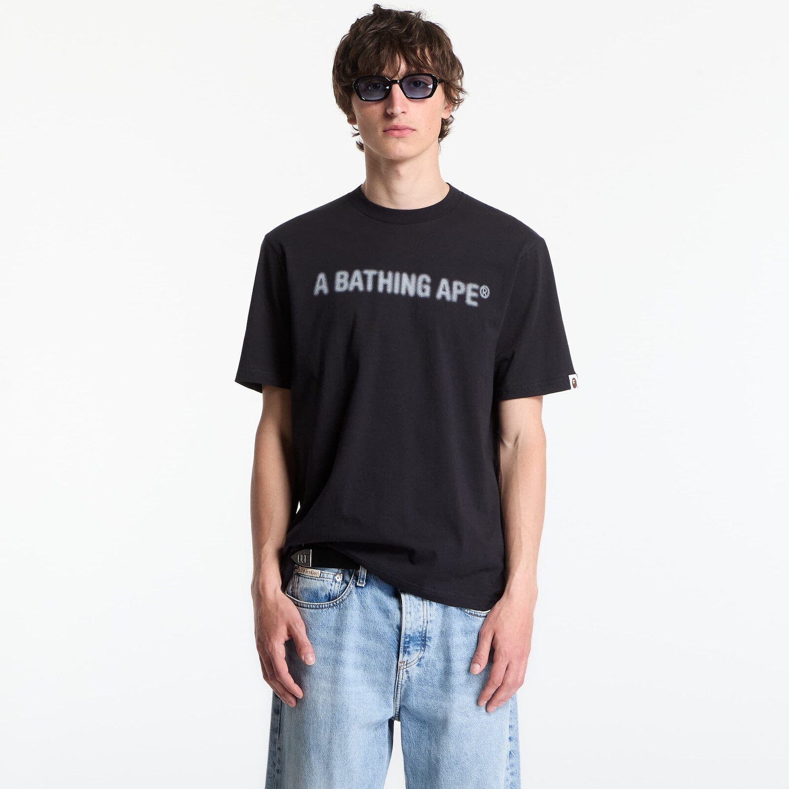 Tričko A BATHING APE Heavy Wash Bathing Ape Shrunk Fit Tee UNISEX Black XXL