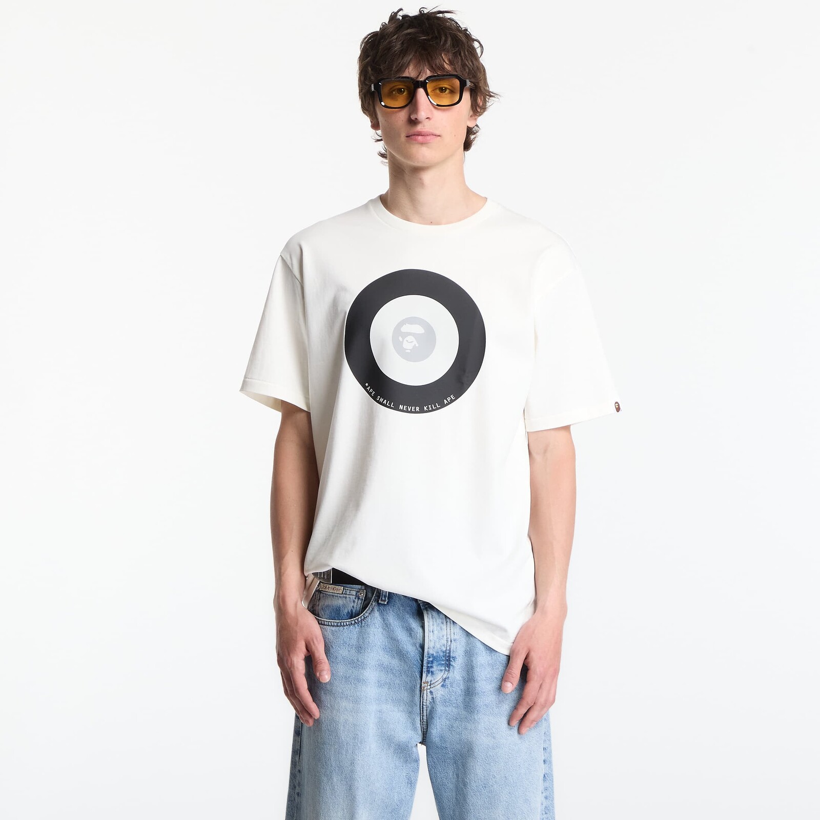 Tričko A BATHING APE Ape Target Tee UNISEX Ivory XXL