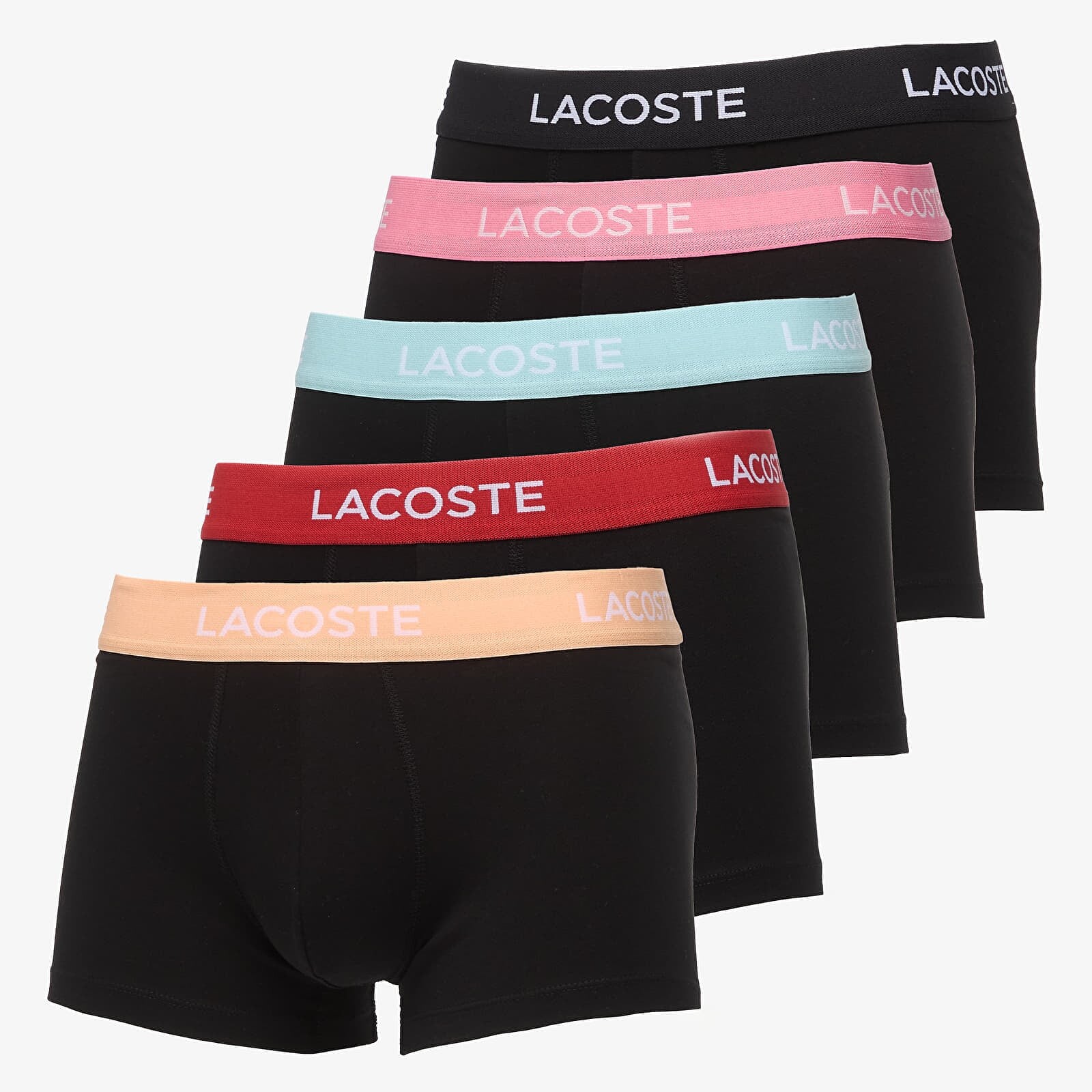 Boxerky LACOSTE 5 Pack Trunk Black/ Ledge-Reseda-Pastille Mint-Lighthouse Red-Black L