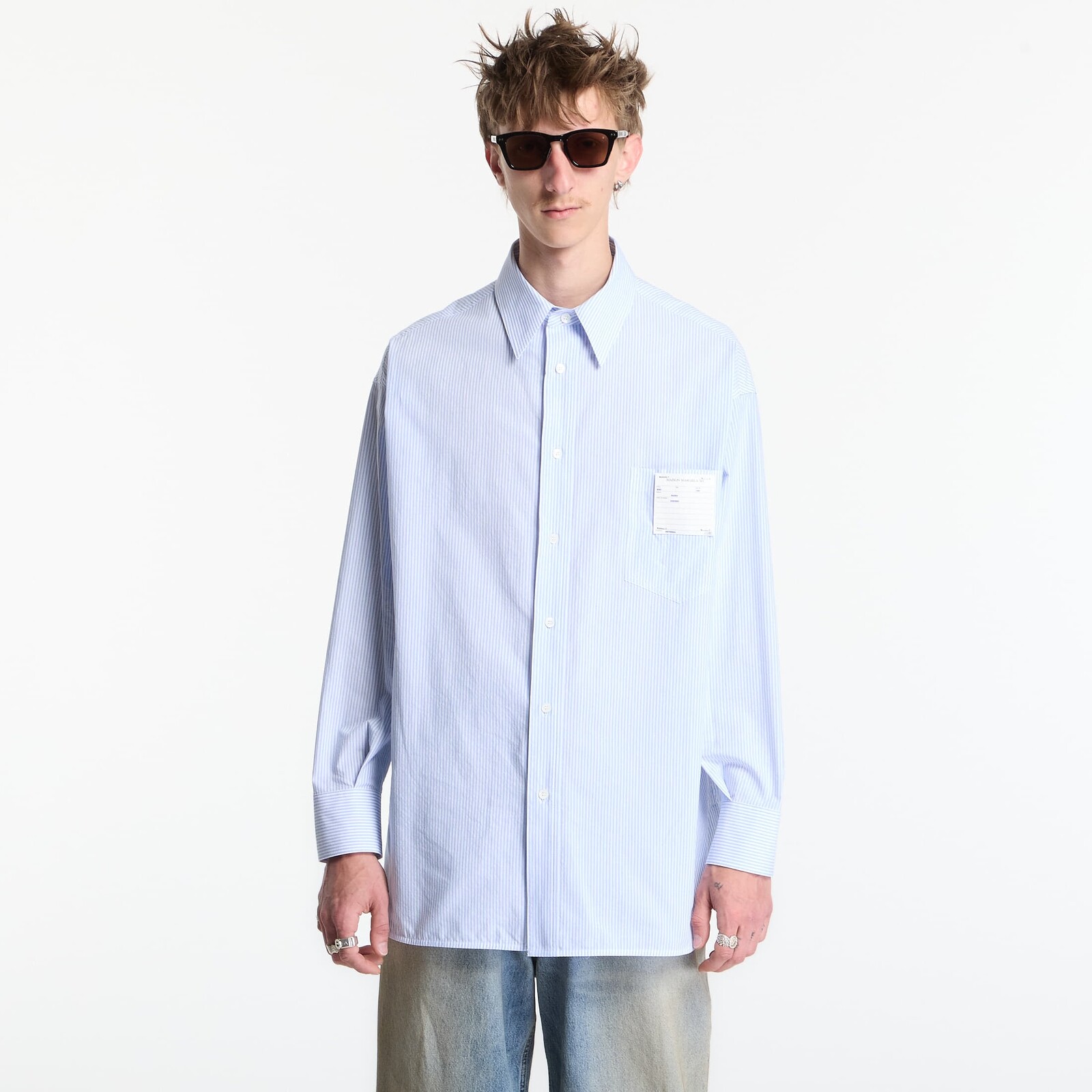 Košeľa MM6 Long-Sleeved Shirt Blue 46