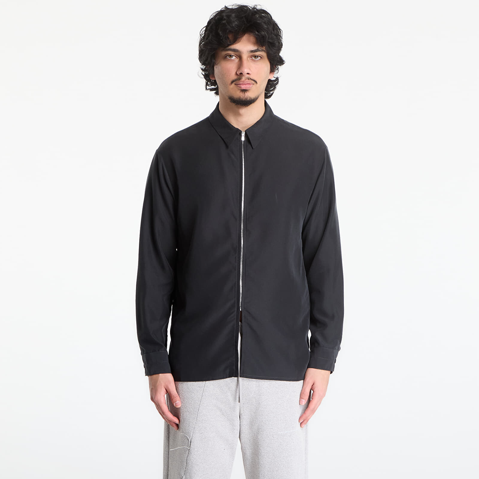 Košeľa Post Archive Faction (PAF) Zip Shirt (Archive) Black Rayon S