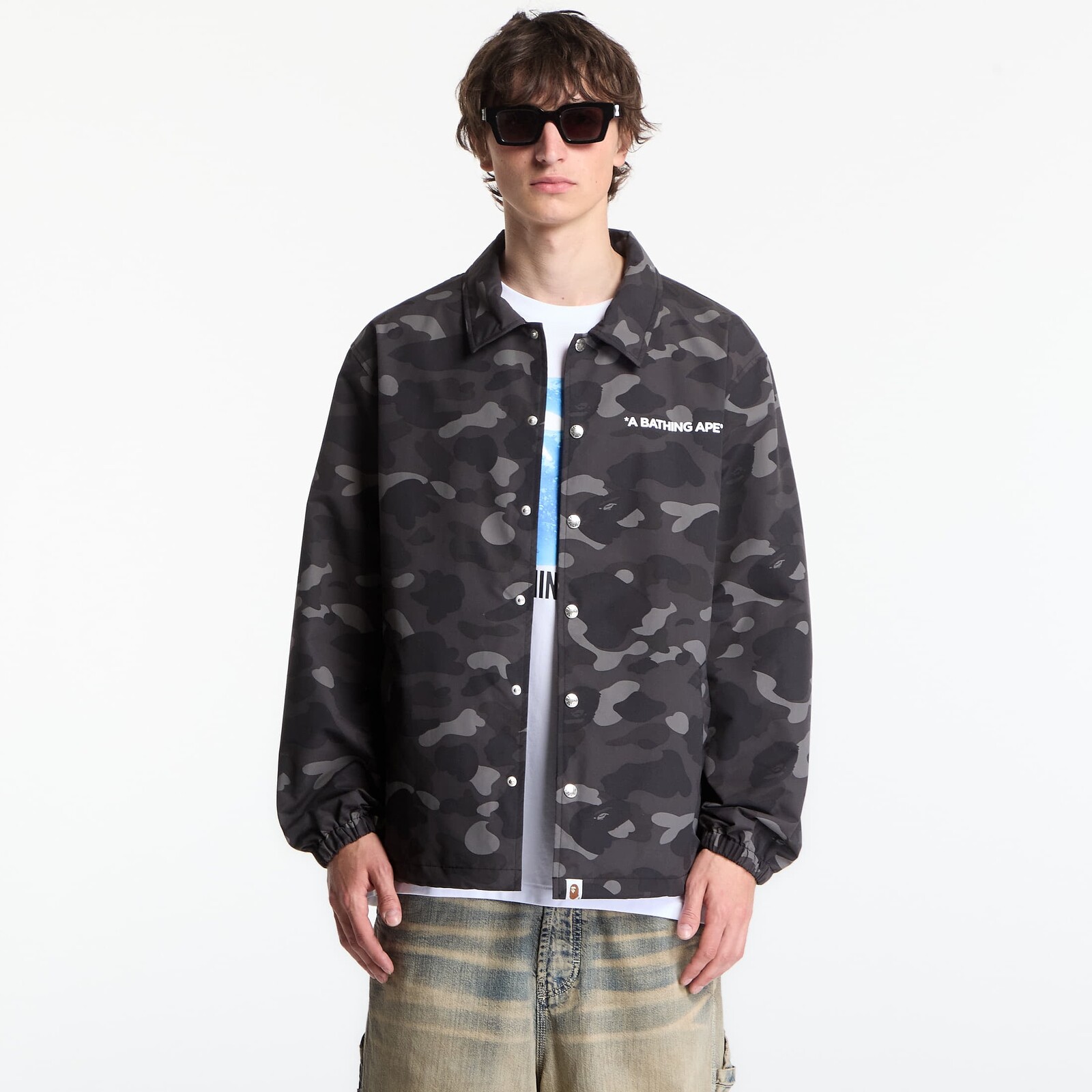 Bunda A BATHING APE Color Camo Coach Jacket UNISEX Black L