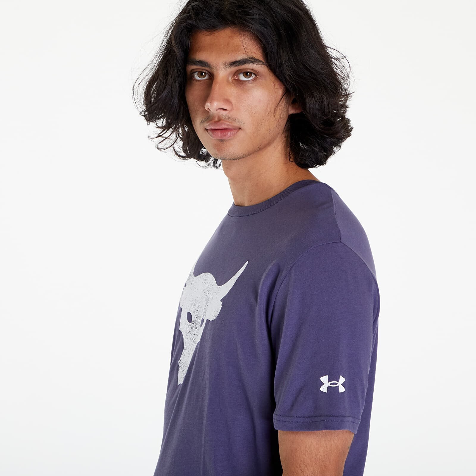 Tričko Under Armour Project Rock Brahma Bull Short Sleeve Tempered Steel/ White M