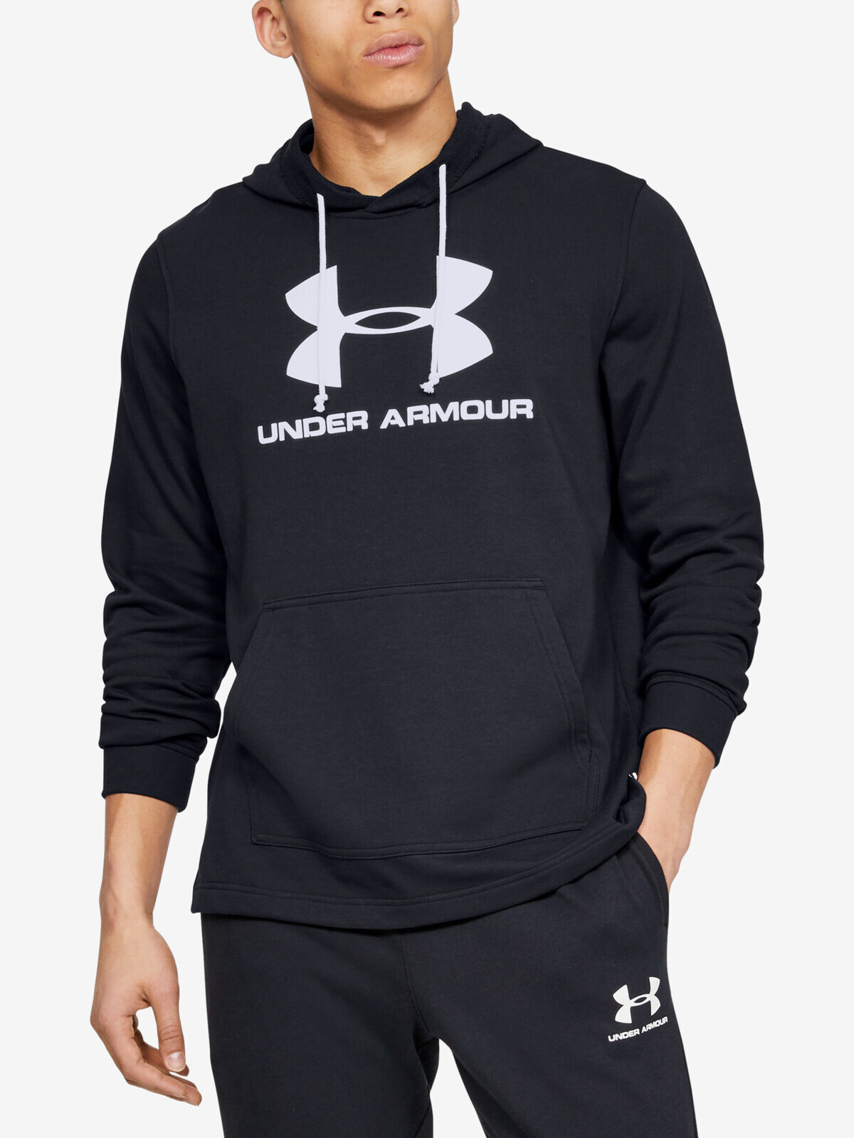 Under Armour Sportstyle Terry Logo Hoodie-Blk - Men's