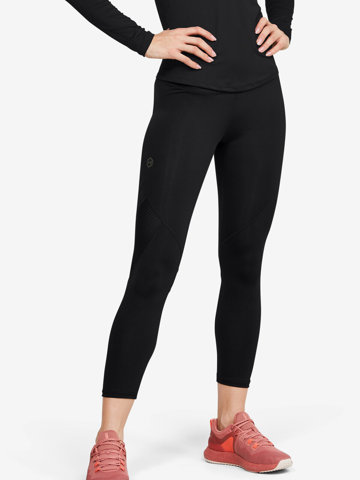 Black Women's Shortened Leggings Rush Under Armour