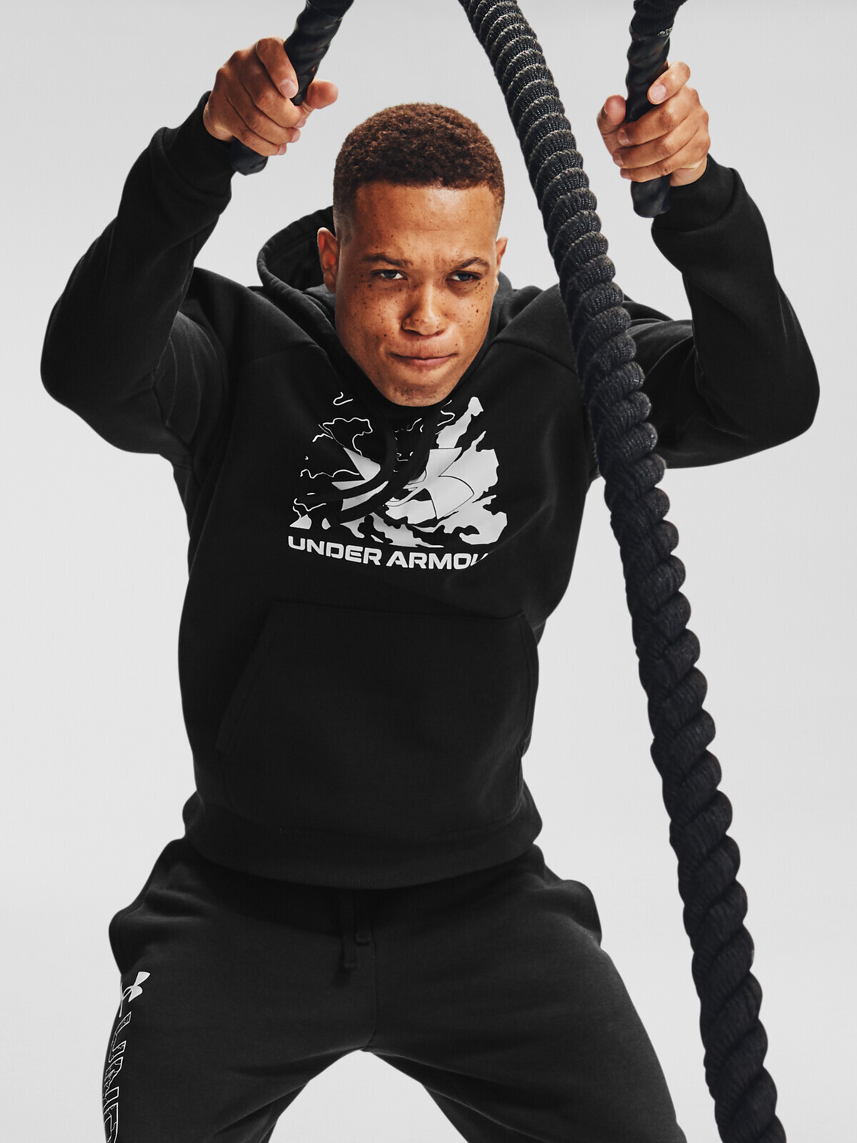 Hoodie Under Armour UA Rival Fleece Box Logo HD-BLK