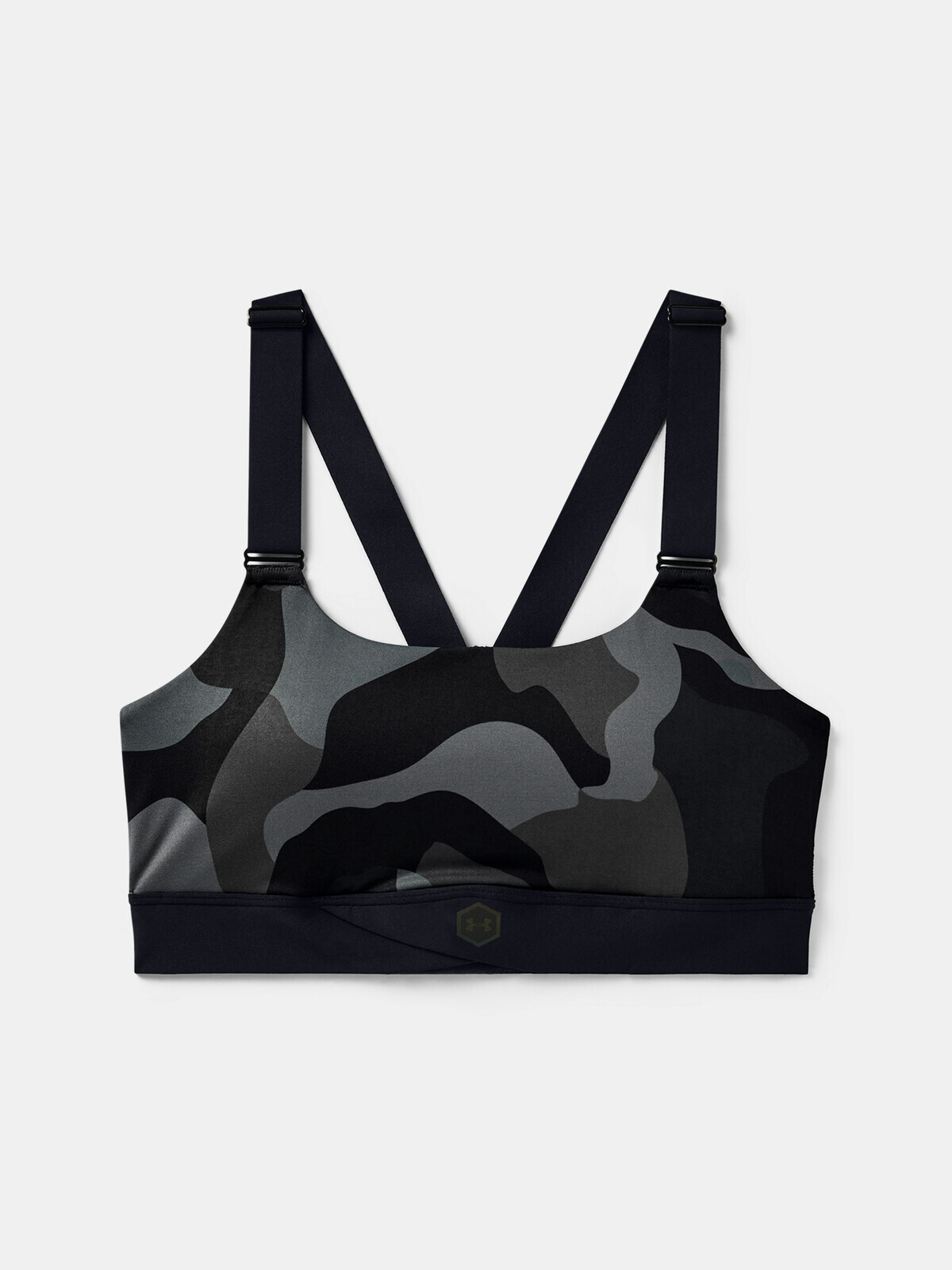 Podprsenka Under Armour UA Rush Mid Camo Bra-BLK