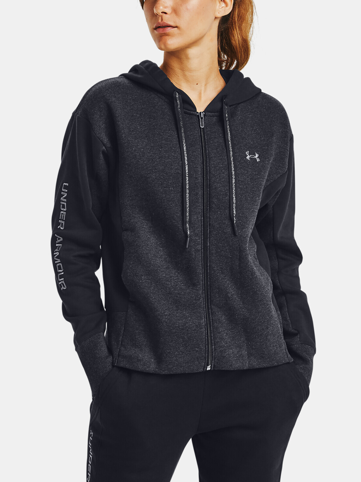 Under Armour Mikina UA Rival Flce EMB FZ Hoodie-BLK