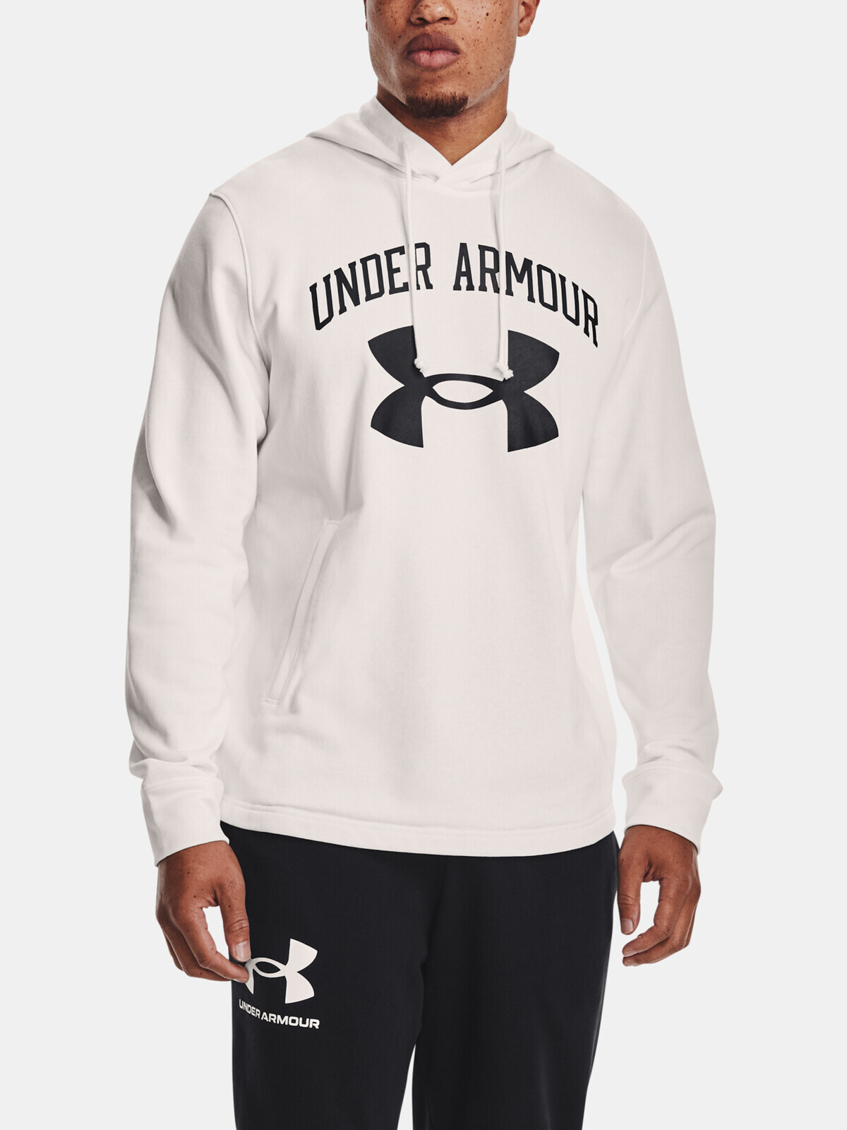 Mikina Under Armour RIVAL TERRY BIG LOGO HD - biela