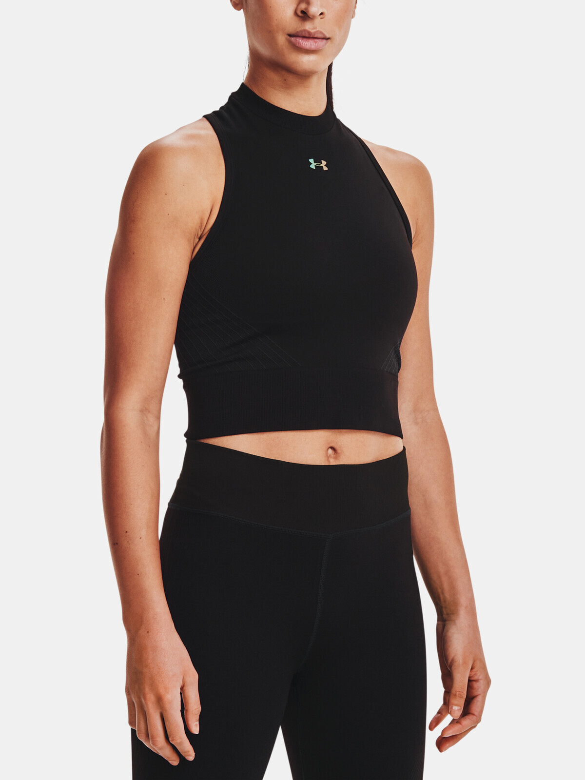 Under Armour Top UA Rush Seamless Crop Top-BLK - Women's