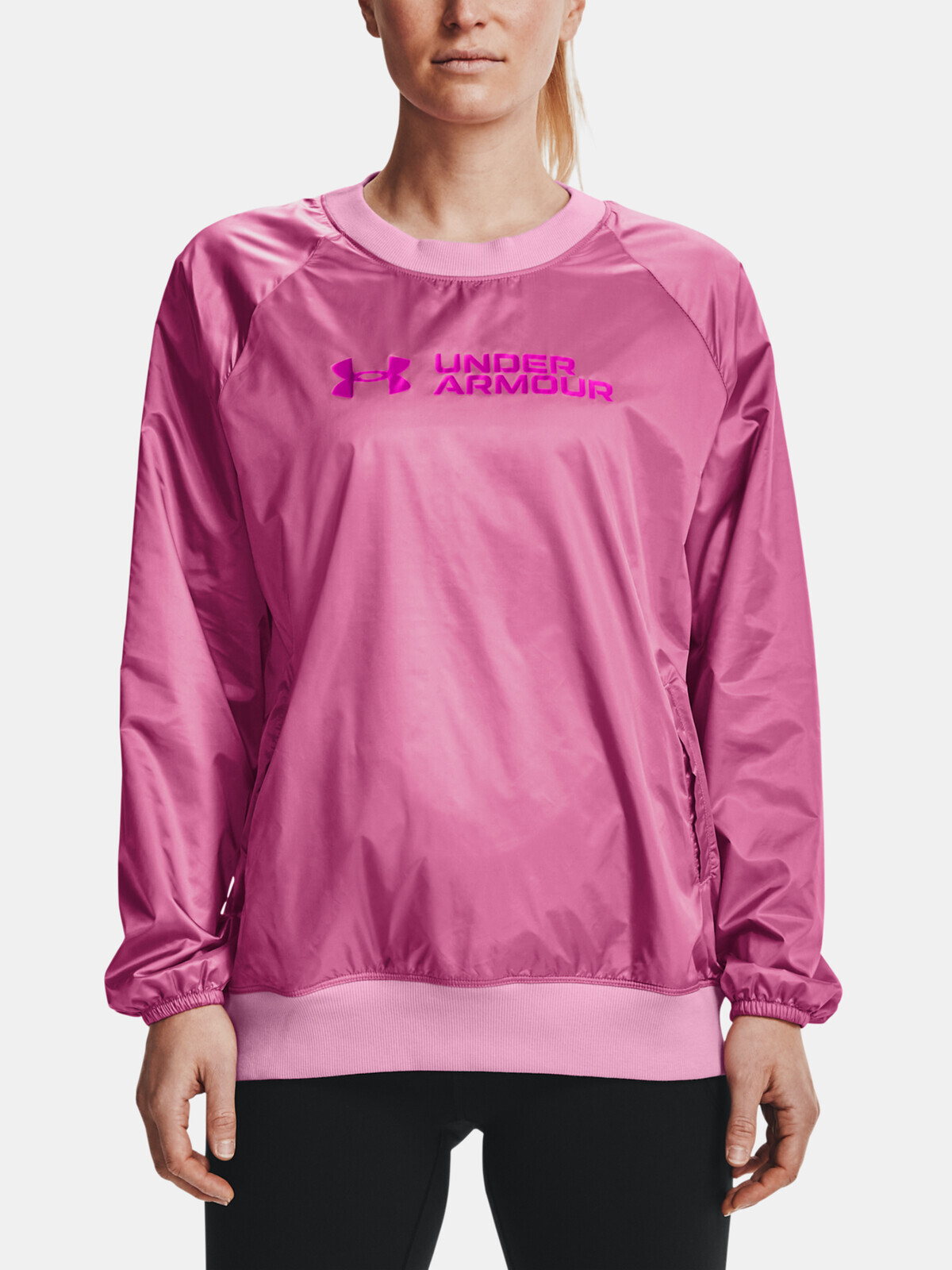 Under Armour Sweatshirt Recover Woven Shine Crew-PNK - Women's