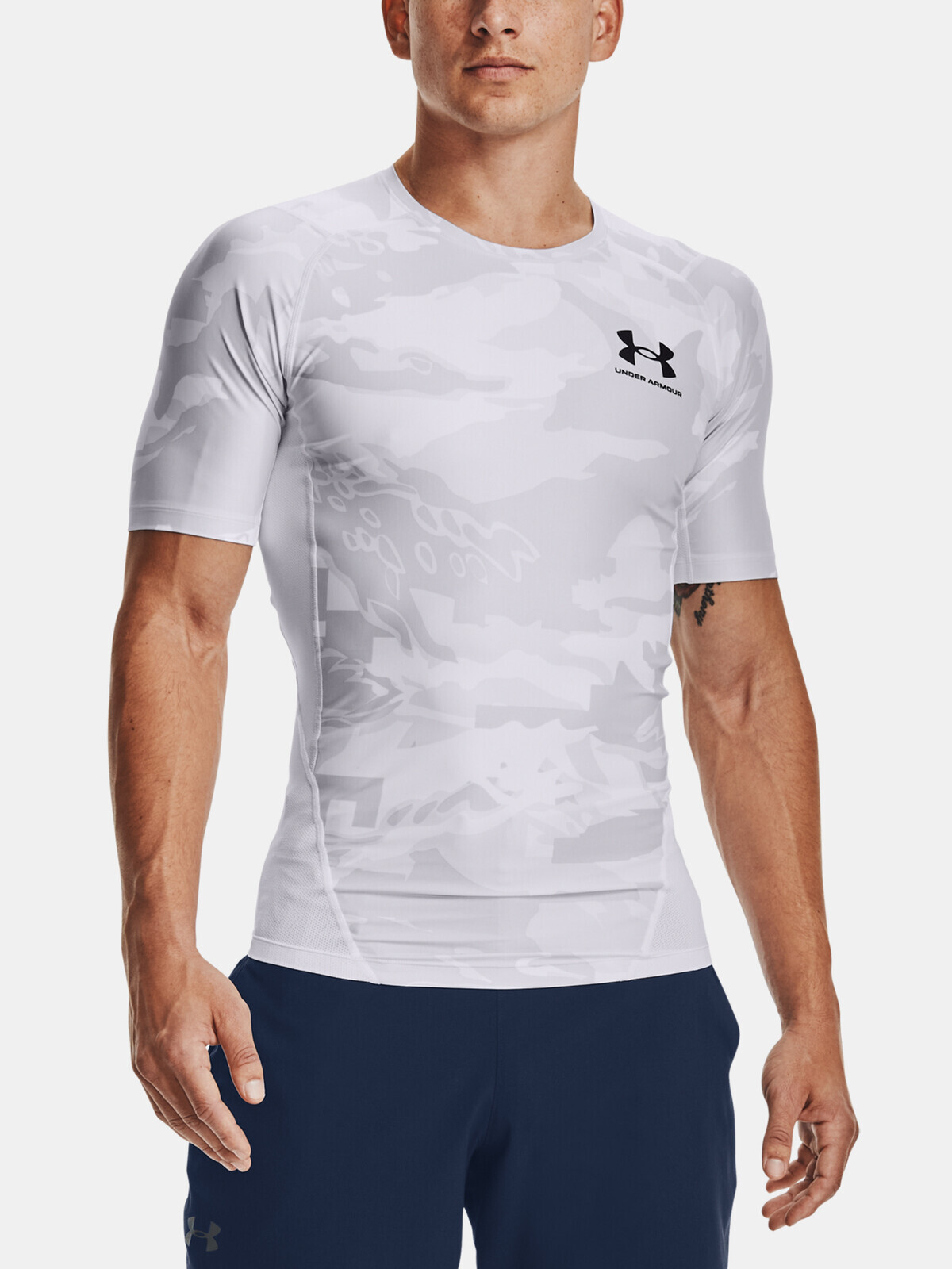 Under Armour T-shirt UA HG Isochill Comp Print SS-WHT - Men's