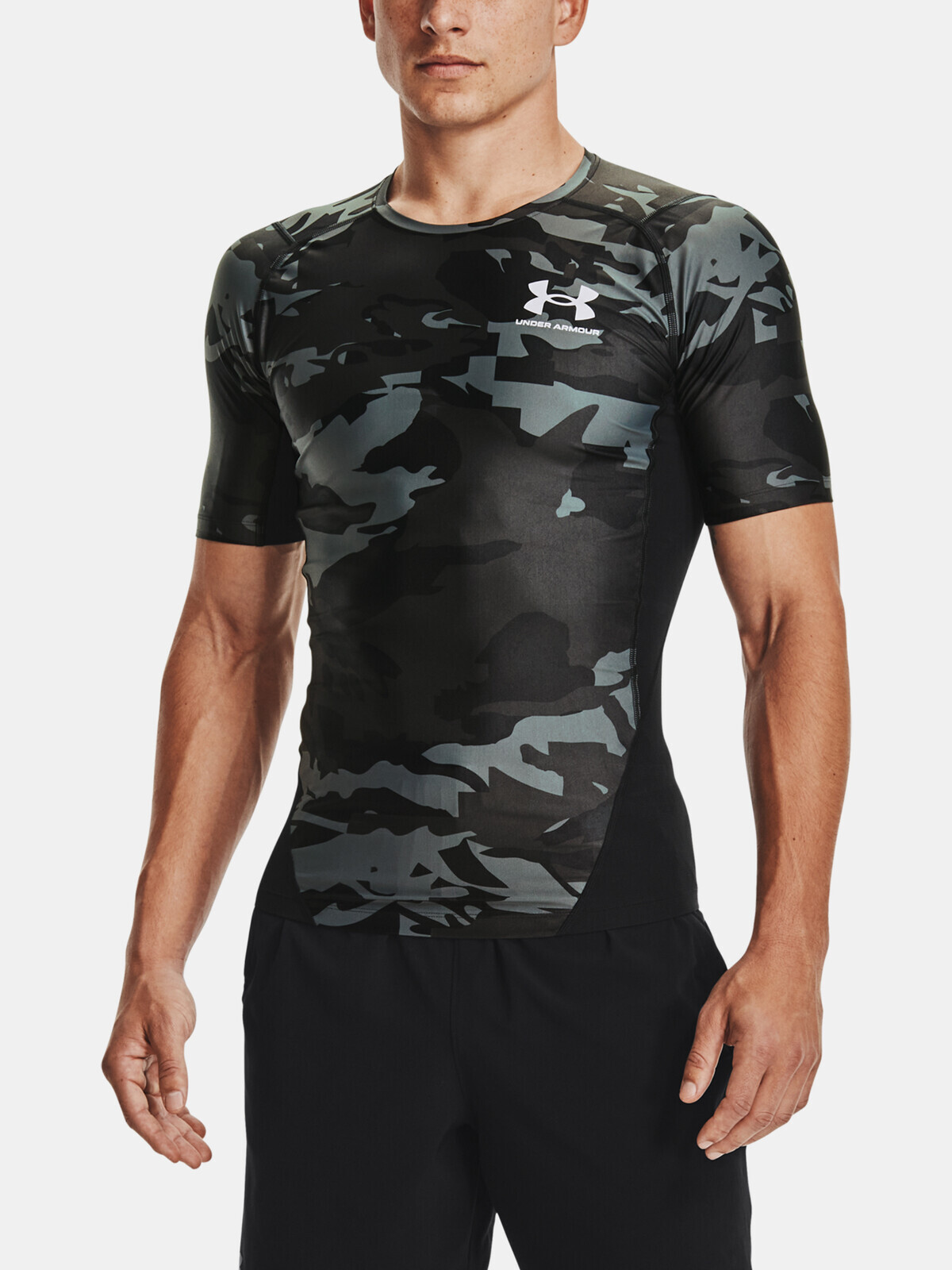 Under Armour T-shirt UA HG Isochill Comp Print SS-BLK - Men's