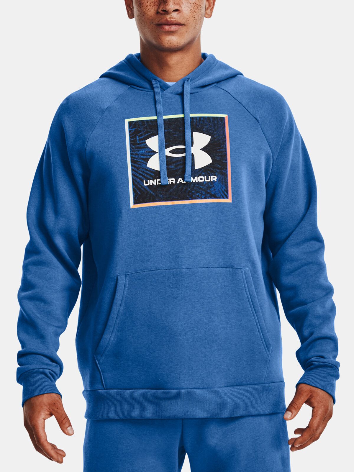 Under Armour Sweatshirt UA Rival Flc Graphic Hoodie-BLU - Mens