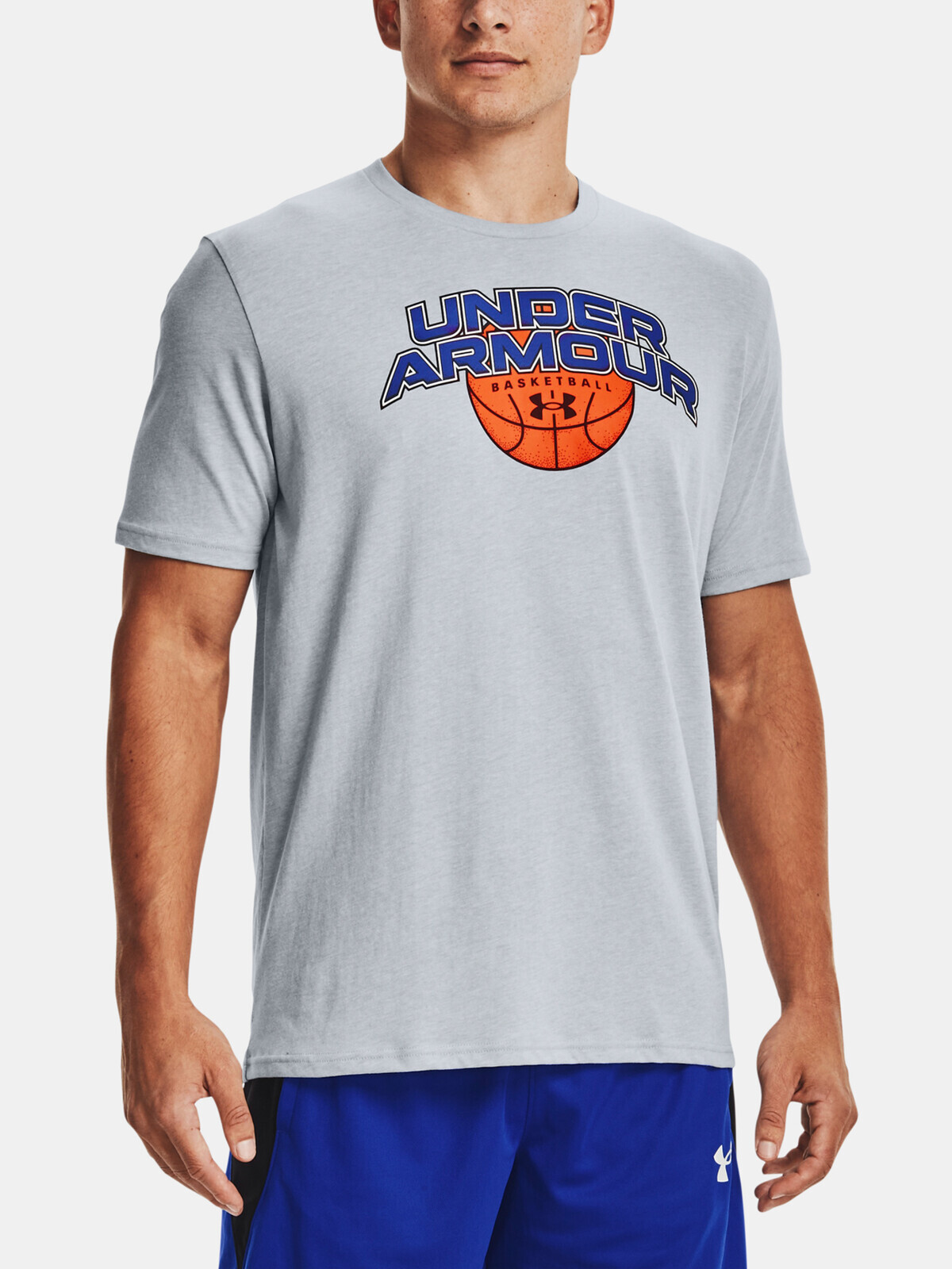 Under Armour T-Shirt UA BBALL BRANDED WRDMRK SS-GRY - Men