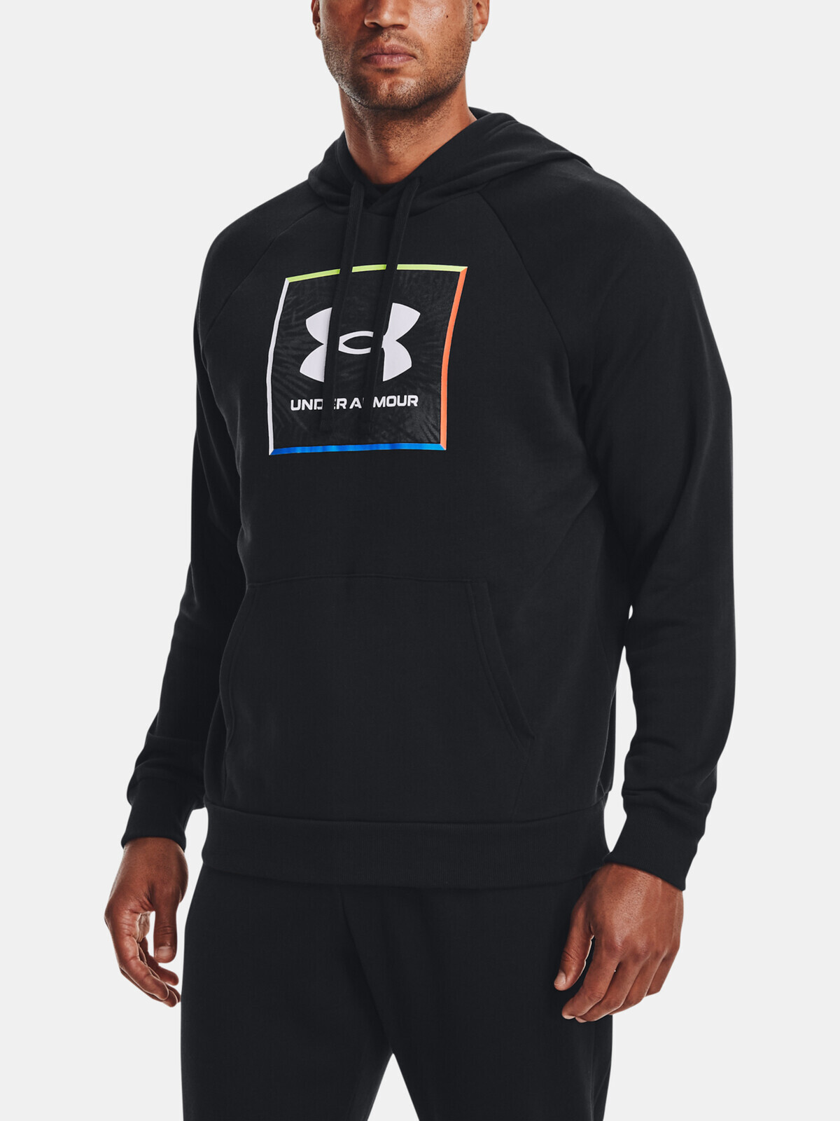 Under Armour Sweatshirt UA Rival Flc Graphic Hoodie-BLK - Mens