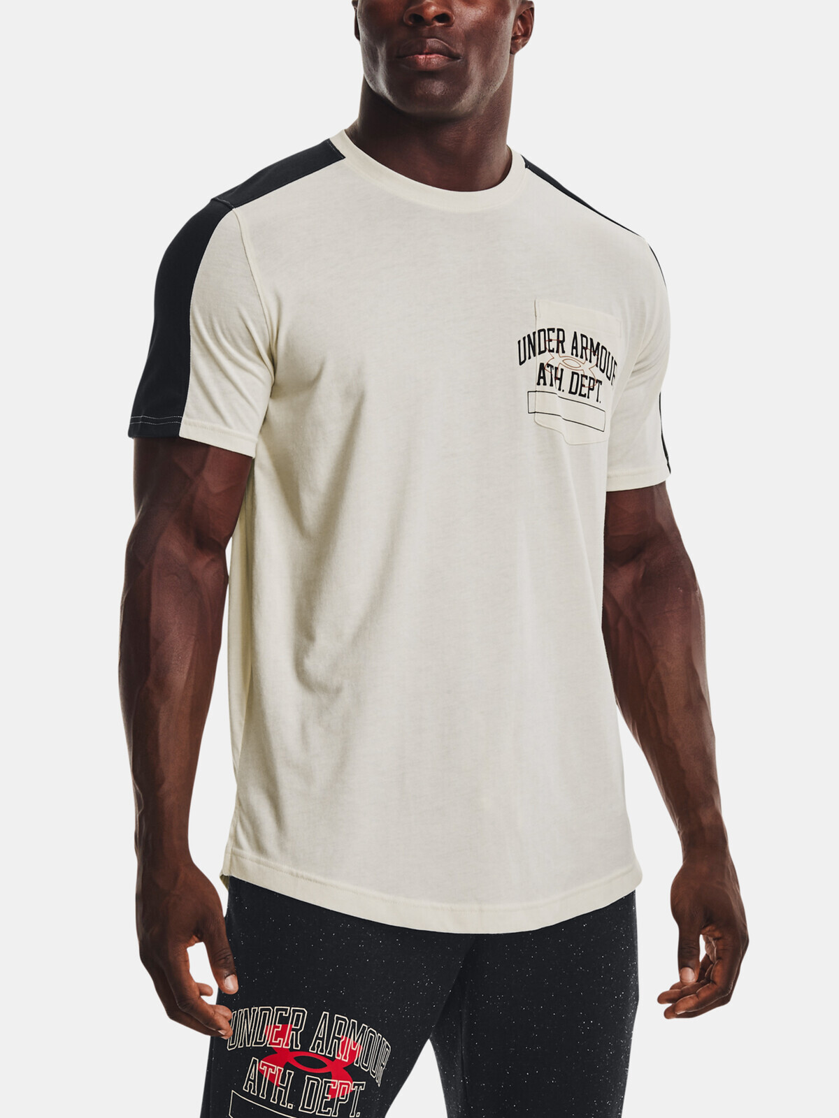 Under Armour T-Shirt UA Athletic Dept Pocket Tee-BRN - Men