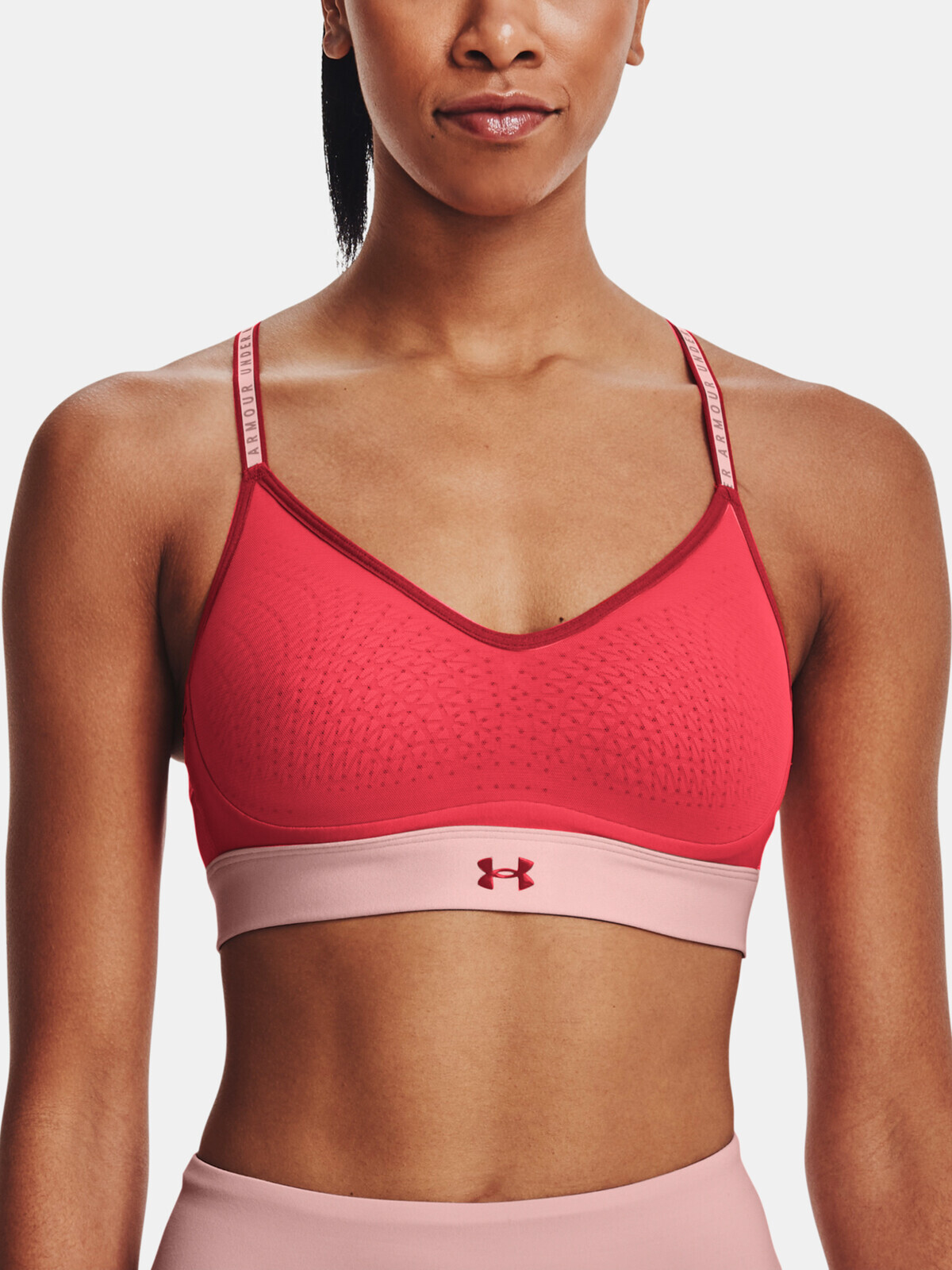 Podprsenka Under Armour UA Infinity Low Blocked-ČERVENÁ - Ženy